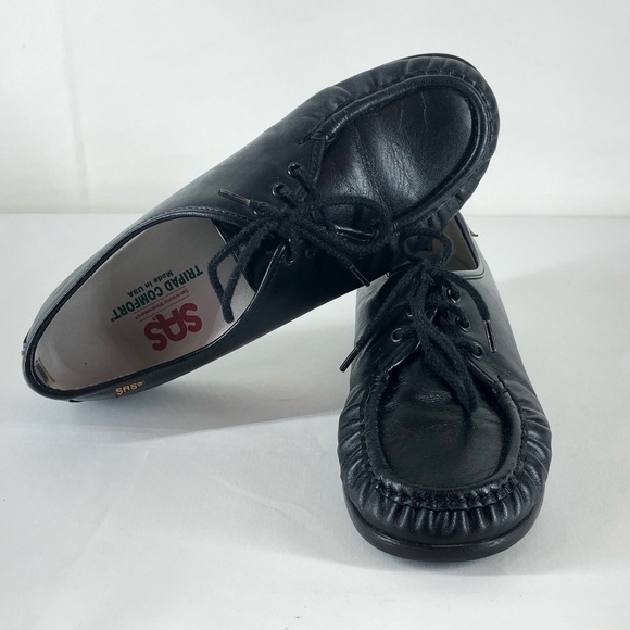 SAS Black Leather Oxfords with Classic Design Size 9 - Picture 7 of 8